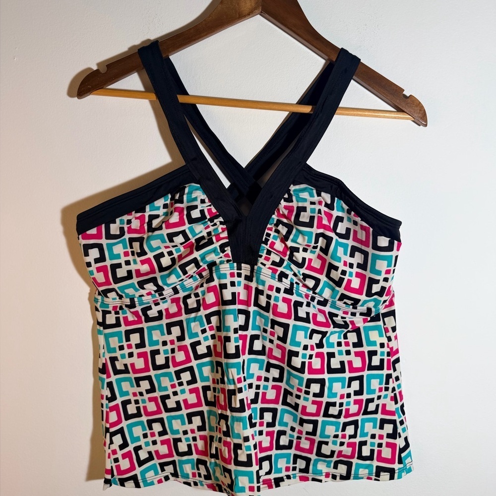 Sonoma Multicolor Geometric Tankini Top